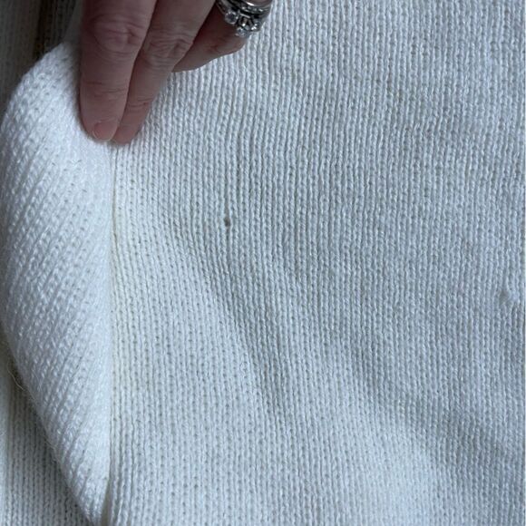 Cozy vintage White Knit American South Side Alpaca wool Cardigan with pockets - Picture 11 of 14